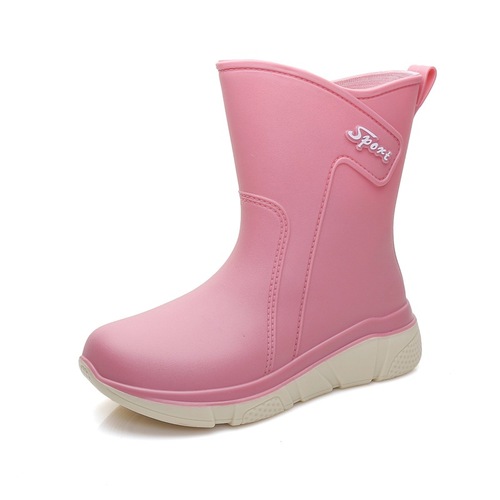 Cross-border fashionable rain boots for women, mid-calf rain boots, thick-soled non-slip outer rubber shoes, waterproof outdoor fishing car wash water shoes for women