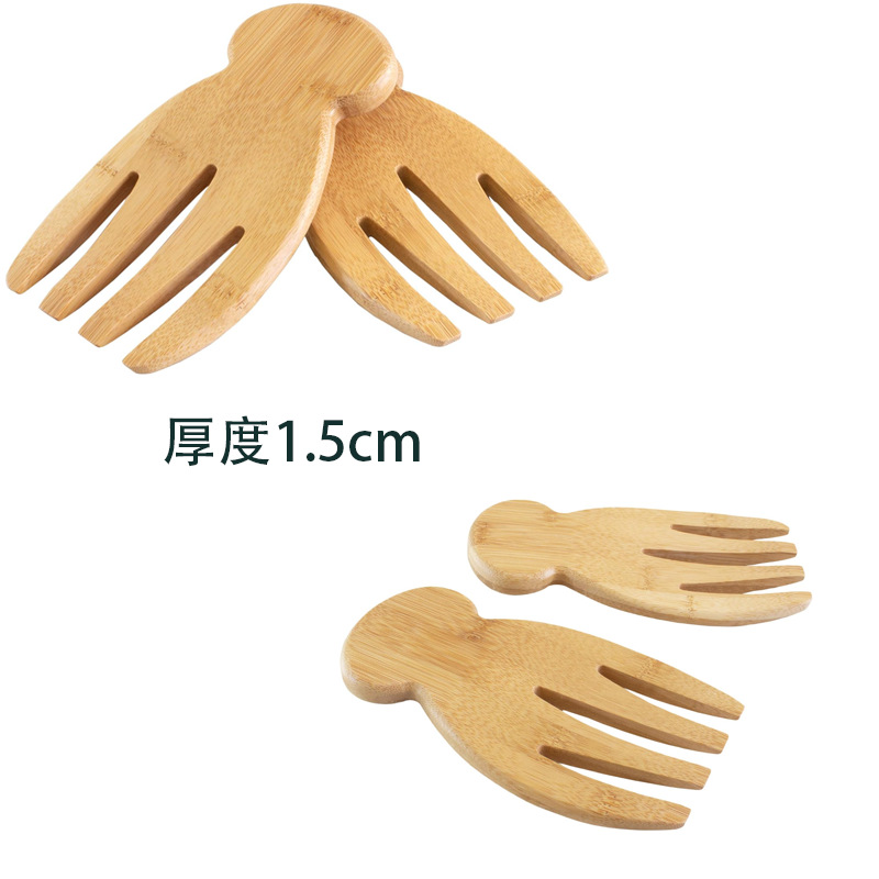 Amazon Ensalada de bambú y madera Ensalada de verduras mezclada a mano Mezclador de bambú y bambú Suministros de cocina Herramientas creativas