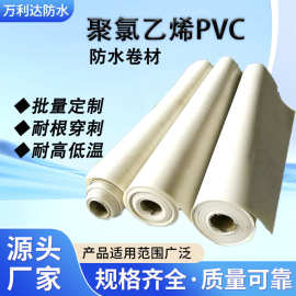 PVC聚氯乙烯卷材带布内增强加强筋建筑用屋顶地下室防潮防水卷材