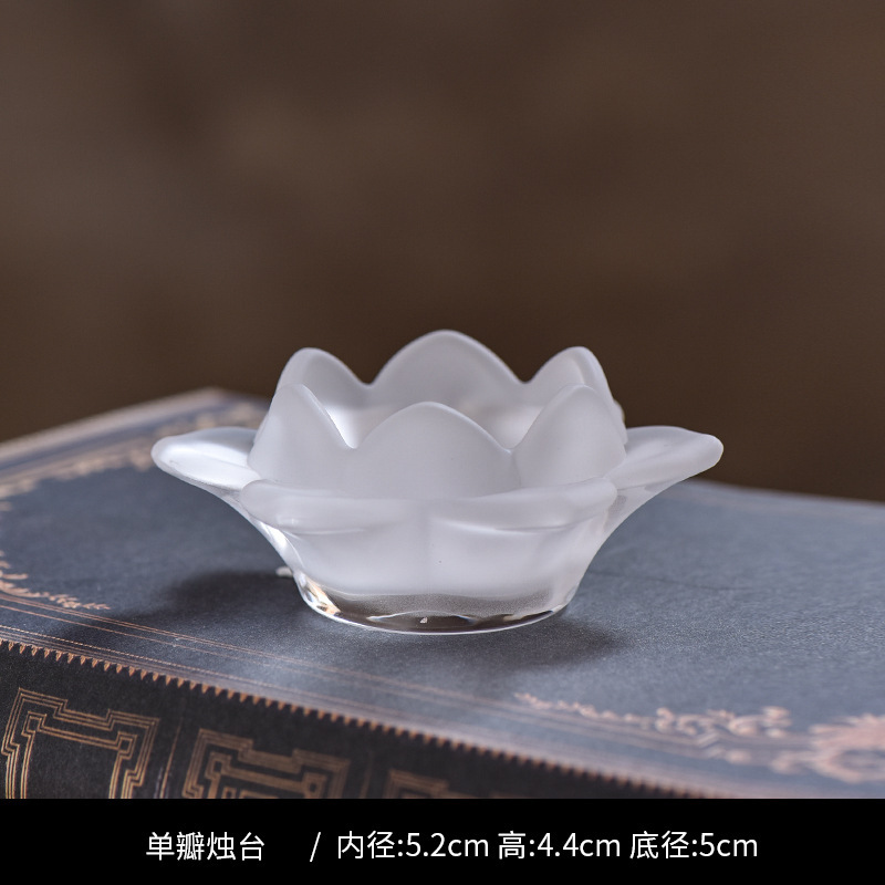 工場製ガラス蓮の花燭台 結婚式のお祝い燭台飾り クリスマス 家庭用祭典ガラス透明燭台|undefined