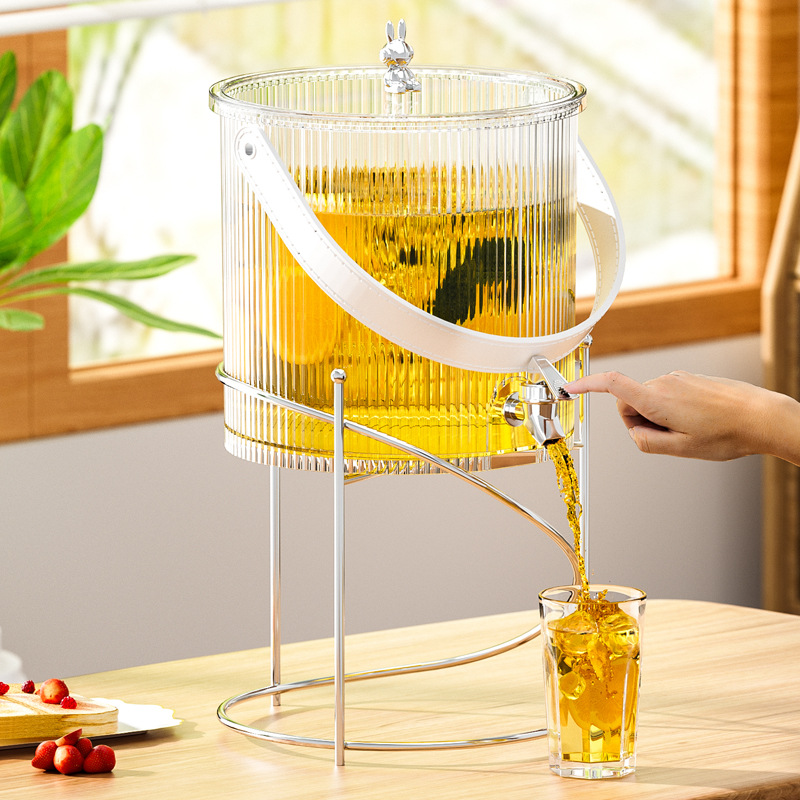 冰箱冷水壺帶水龍頭水果茶杯水壺涼水壺家用大容量果汁茶飲料冷桶