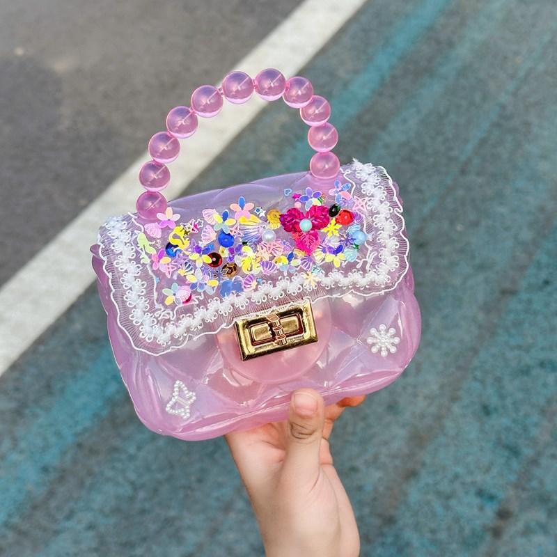 Juguetes hechos a mano DIY para niños bolsas de material de jelly bolsas de niñas bolsas de mano lindas bolsas de hombro juguetes hechos a mano