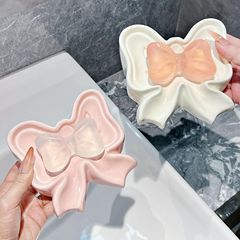 創意蝶結び石鹸ケース水切り可愛い石鹸収納棚トイレ洗面台水溜まりなしセラミック石鹸皿