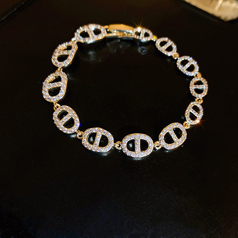 Pulsera ajustable con cruz de iris de circón, pulsera de todo fósforo exquisita de nicho, joyería de alta calidad de lujo ligero al por mayor