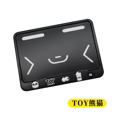 Carbon Fiber Pattern, New Traffic – Electric vehicle license plate frame - black-toy-panda
