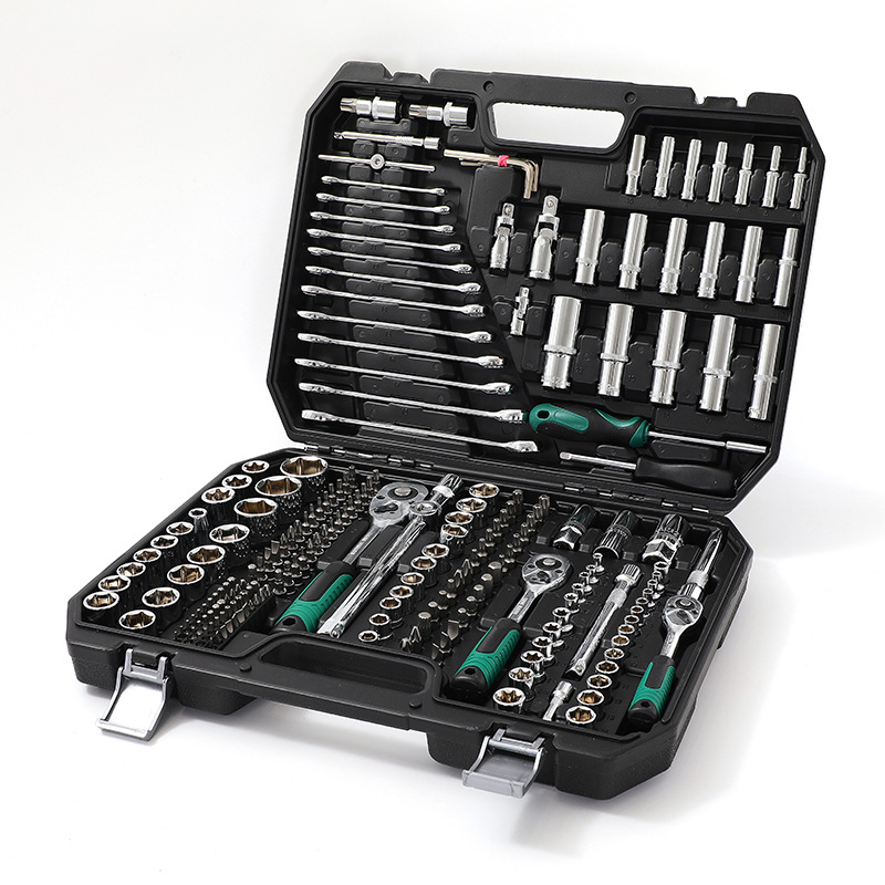 工业级新款216件套原色直柄套筒组套多功能五金工具汽修组套工具