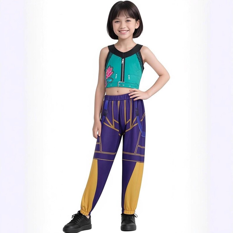 跨境 欧美新款女孩恶魔猎人 流行歌手万圣节服装装扮舞台套装服装|undefined