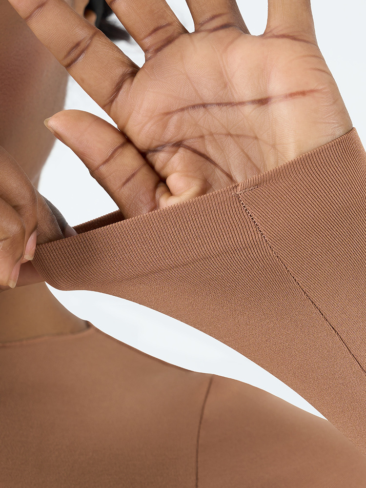 Seamless Long-Sleeve Bodysuit – High-Waisted Tummy Control Yoga Shaper With V-Gusset (Buttery Soft & Stretchable) – Black/Taupe/Pink/Gray (S-XL)​_voghion.com