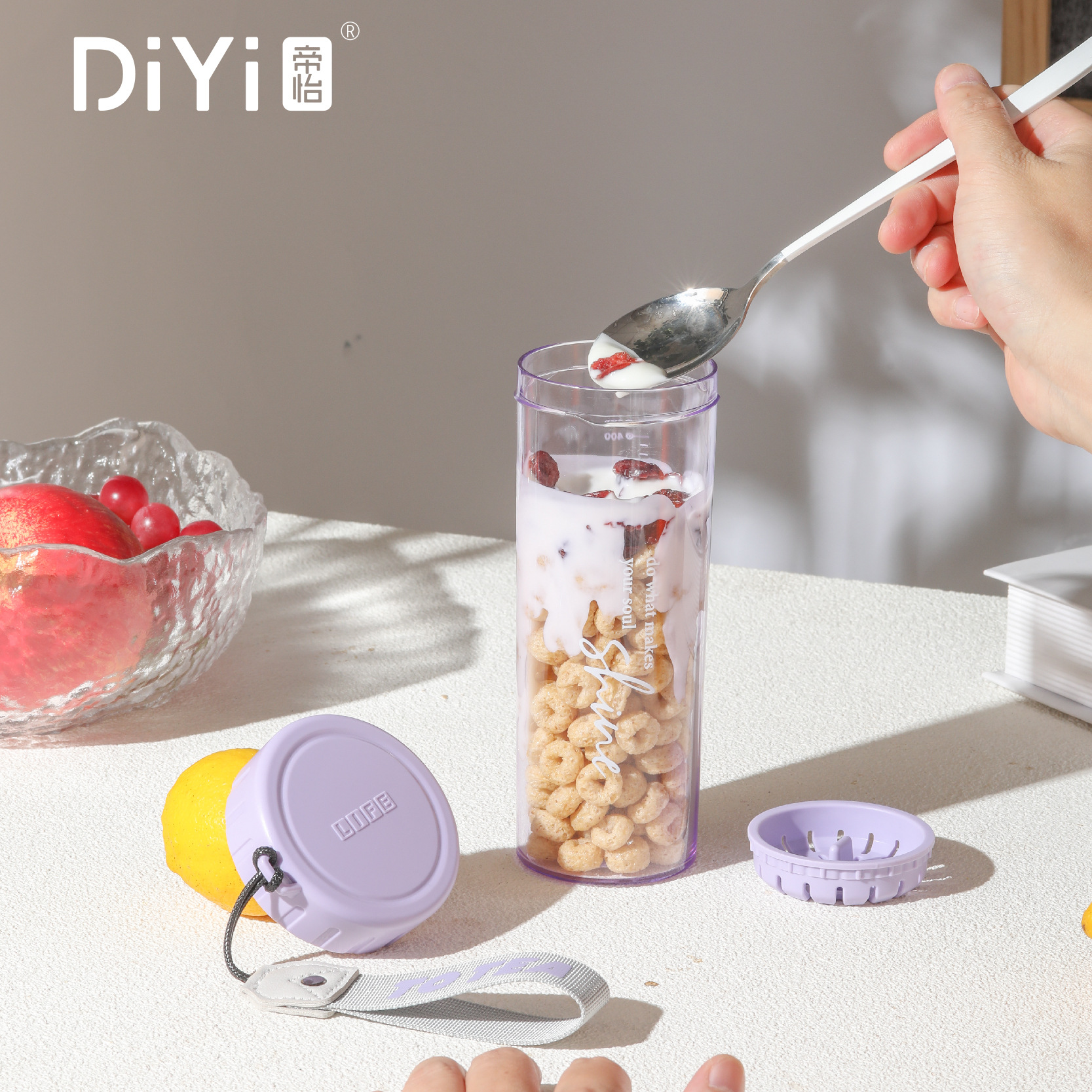 Diyi estudiantes tazas de agua de plástico para hombres y mujeres versión coreana simple taza de mano popular en línea taza portátil a prueba de fugas