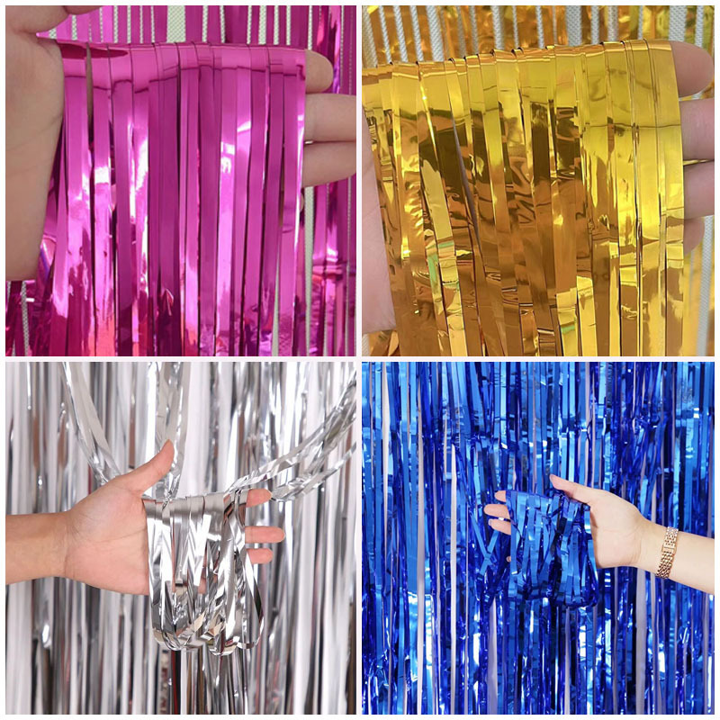 Cross-Border Hot Sales 2.3m Colorfulful Rain Curtain Wholesale Wedding Party Birthday Background Wall Decoration Rain Door Curtain Cross-Border Hot Sales 2.3m Colorfulful Rain Curtain Wholesale Wedding Party Birthday Background Wall Decoration Rain Door Curtain