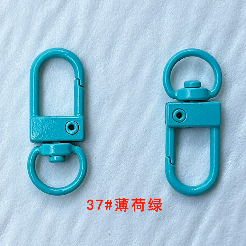 烤漆三分小门扣彩色钥匙扣饰品配件U形弹簧扣挂扣现货糖果色8字扣|undefined