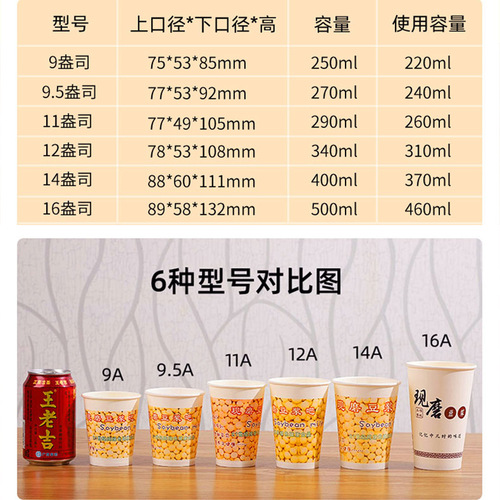 Disposable paper cups for soy milk, with lids and straws—customizable, thickened, logo-printed, wholesale soy milk paper cups