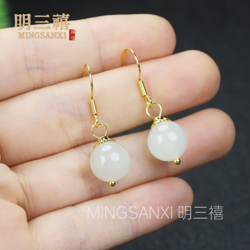 批发直播小红书货源长款高级感镀金天山翠设计感流苏耳环耳钩耳饰|undefined