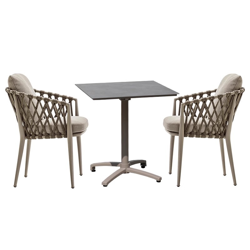 Mesas y sillas al aire libre nórdicas Patio Villa Patio Mesas y sillas Patio Al aire libre Jardín Terraza Ocio Mesas y sillas de ratán Combinación