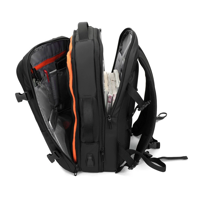 Backpack, universal laptop, capacious travel bag, for import, business version