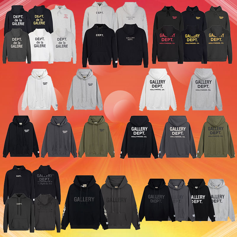 Outer Single Gallery Dept Classic Letter Slogan Logo Arm Flame Print Trendy Hoodie Hoodie Sweater