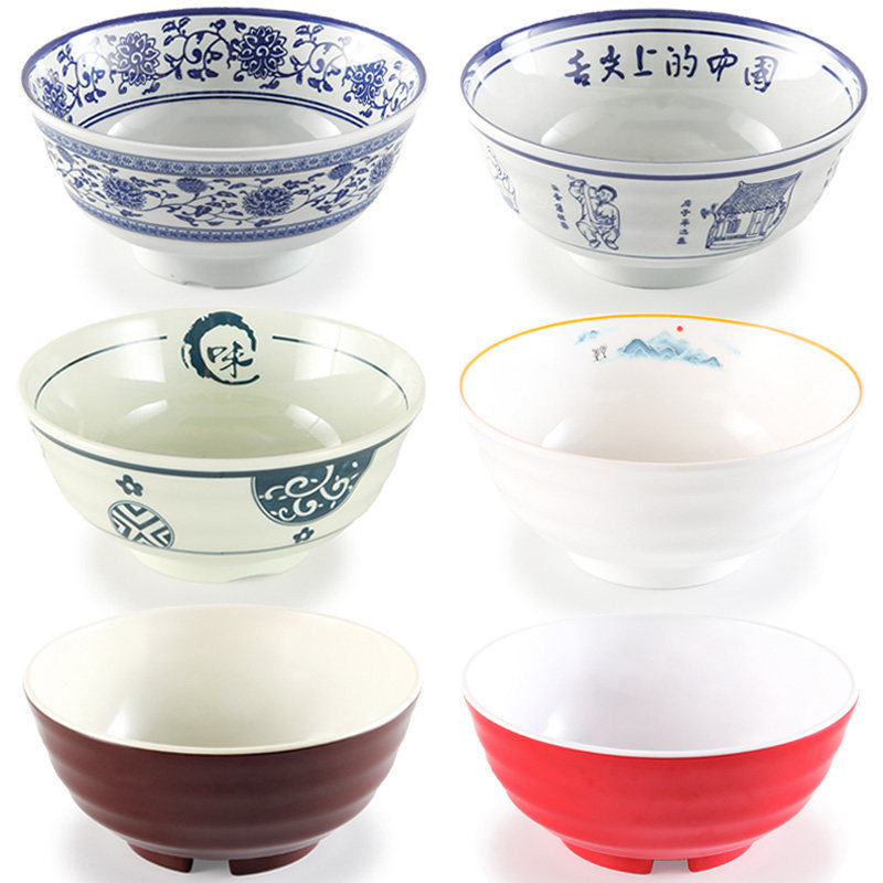 Kaiboya Melamine Bowl Commercial Use 6/ 7inch Resin Soup Bowl Imitation Porcelain Stew Bowl Beef Ramen Soup Bowl Noodle Bowl