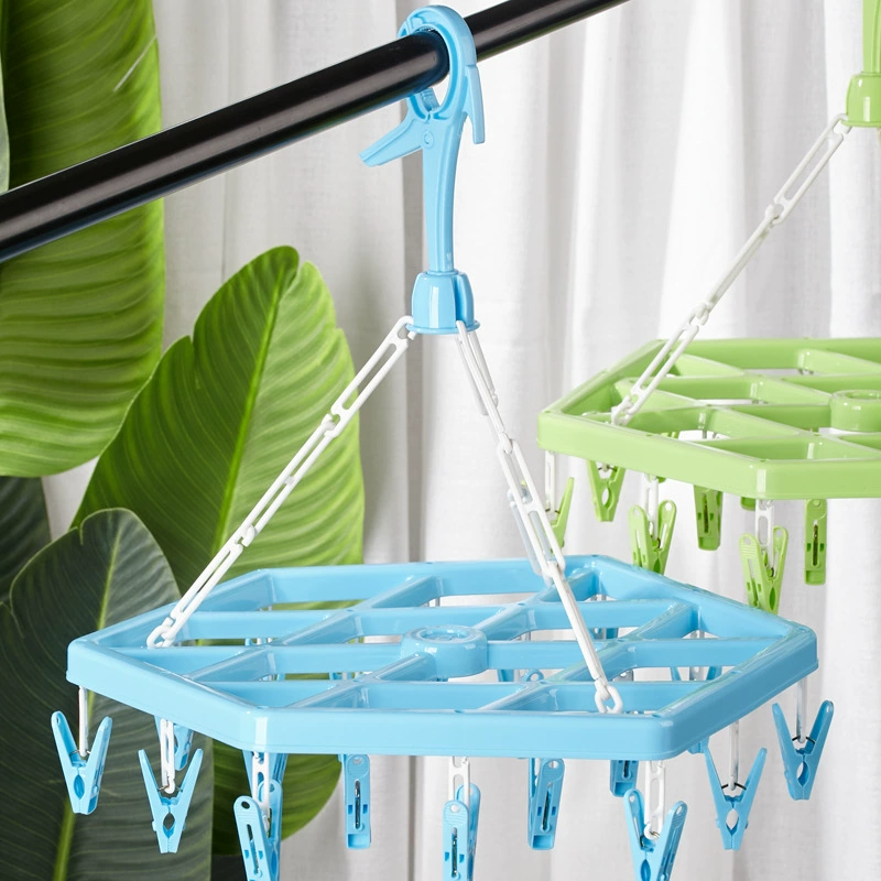 Сушилка вешалка с несколькими зажимами сушат носки артефакт дома Многофункциональное шестиугольное нижнее белье трусики чулок зажим для волос на балконе