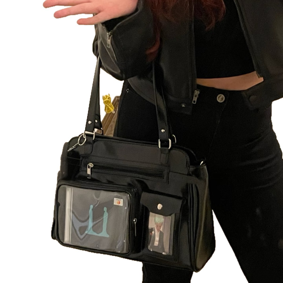 Japanese Style New Large Capacity Retro Motorcycle Road Ita Bag For Women - Shoulder & Crossbody Bag For Shopping, Commuting, And Parties - Thumbnail 3
