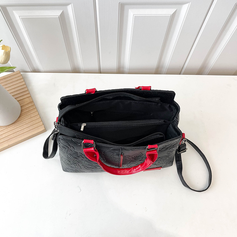 2024 new cross-border handbag, a large-capacity single-shoulder cross-border bestseller with soft leather embossed single-shoulder for women undefined