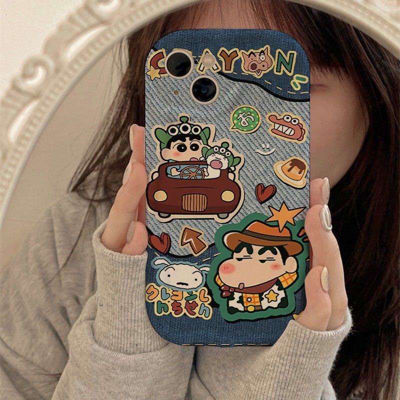 Western Denim small new iPhone15/14ProMax mobile phone case Apple 13/12/11 full package XS/XR/X soft