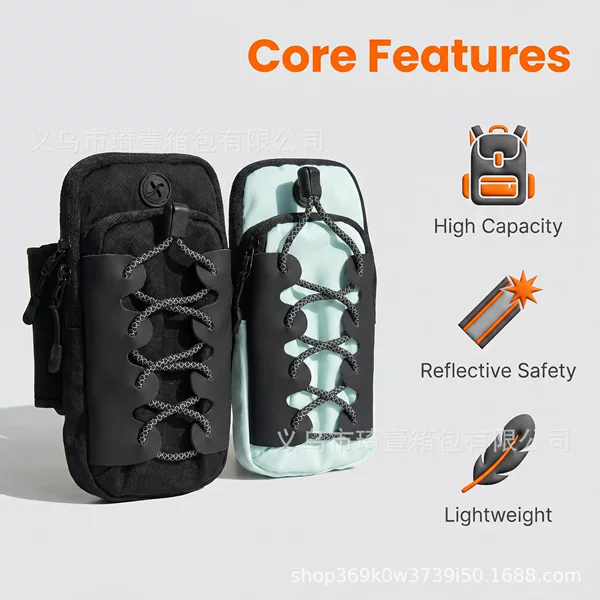 Factory Direct Sales of New Reflective Mobile Phone Arm Bags, Sports Arm Sleeves, Wrist Bags, Outdoor Fitness Safety Reflective Mobile Phone Bags