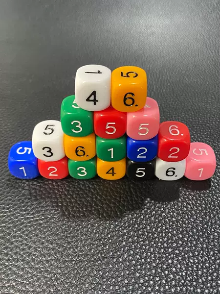 Rounded 16mm Solid Color Board Game Running Group Teaching Accessories Game Props Environmentally Friendly High-End 1-6 Digital Dice