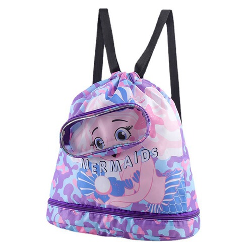 Children's backpack waterproof wet and dry backpack Oxford cloth stain-resistant cartoon beach travel bag swimming bag