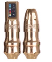 Pluma de tatuaje inalámbrica Liqi Tattoo Dual Battery EXO con motor de copa hueca para tatuajes, corte y sombreado, transfronterizo.