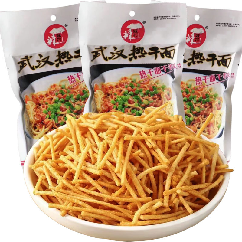 热干面 武汉辣味村膨化薯条宿舍零食后经典童年膨化怀旧小食品