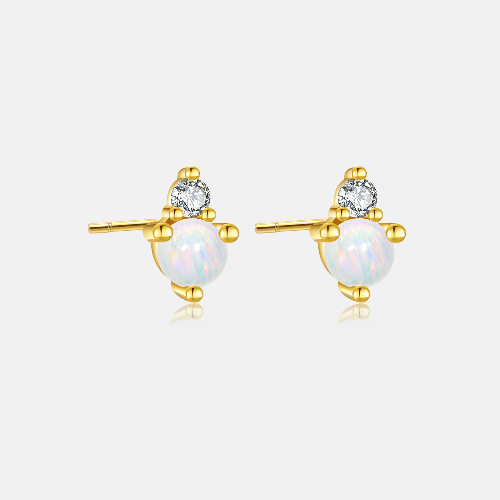 4g Weight 0.05µm-0.08µm Gold Plating Thickness Electroplating Gold Plating Process 925 Sterling Silver Ear Needle Material 18K Real Gold Plated Plating Material Birthstone Inlay Material Ear Studs Classification 1 Pair Quantity Holiday, Daily Occasion 925 Sterling Silver Material Round Pattern Women's Gender Casual, Simple Style Style Inlay Craft 1 Pair 925 Sterling Silver Birthstone Round Ear Studs 10