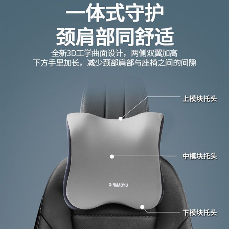 Car Universal Memory Foam Headrest and Lumbar Support Set, Neck Protector, Waist Protector, Shoulder Protector, Seat Cushion, Back Cushion, Office Lumbar Support