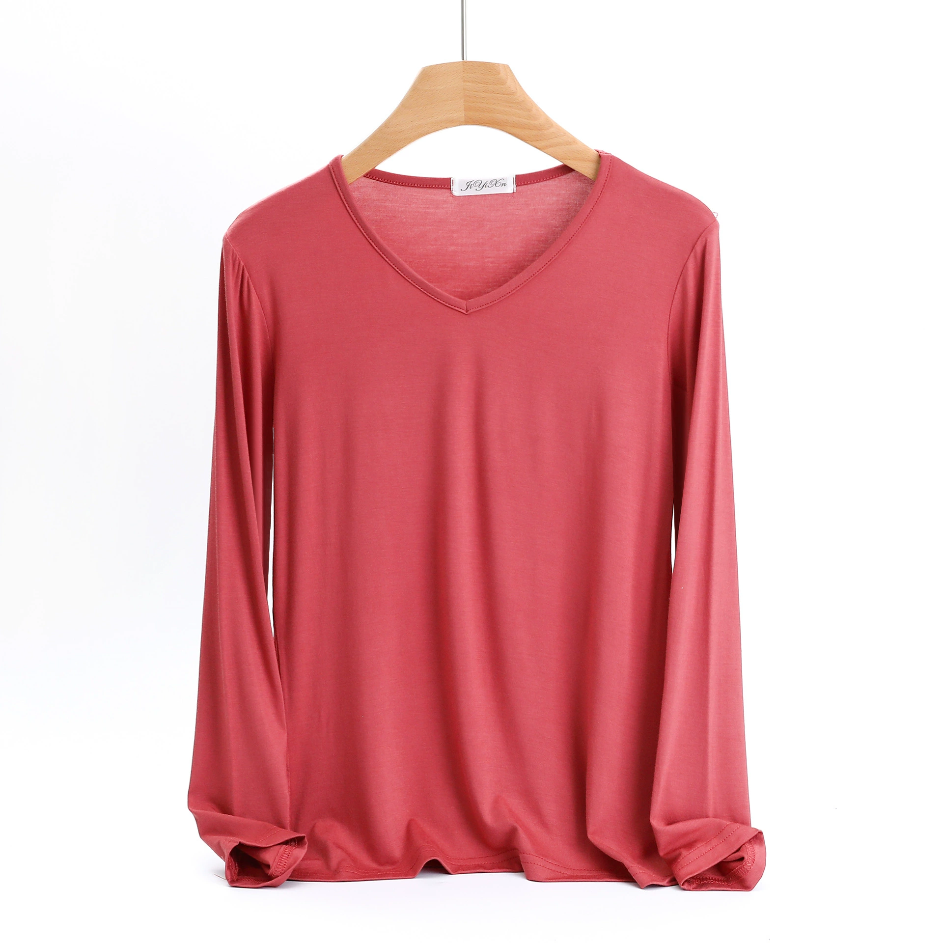 锦怡绚 Knitted base long-sleeve, slim fit, V-neckline