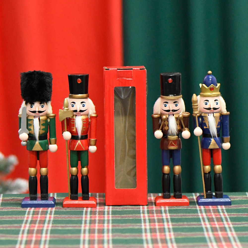 10in estilo nórdico cascanueces decoración marioneta soldado 25cm regalos de Navidad regalos de Navidad hombre de nueces