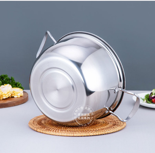 Stainless Steel Korean Style Soup Pot 24C Kitchen Cookware Electric Stove Stew Pot Bank Insurance New Year's Gift