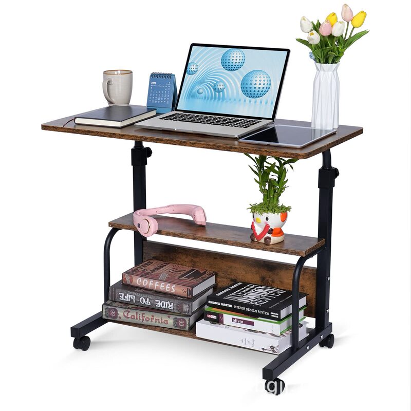 Cross-border exclusive portable roller table small vertical desk adjustable height table with wheels Cross-border exclusive portable roller table small vertical desk adjustable height table with wheels