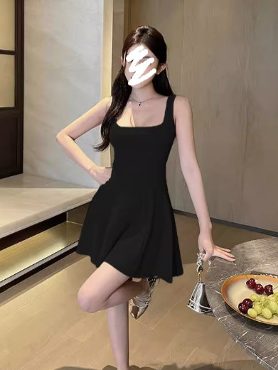 Pure Desire セクシーなサスペンダードレス女性の 2025 夏スリムスカートシックで美しい痩身ウエスト A ラインスカート|undefined