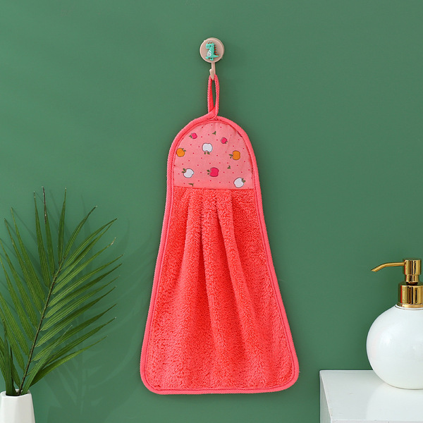 Coral velvet hand towel hanging style kitchen thickened cleaning…