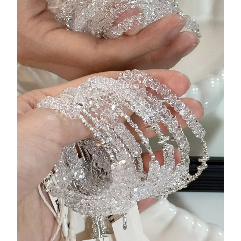S925纯银韩风白水晶碎银子手链女轻奢时尚小众设计高级感百搭手饰|undefined