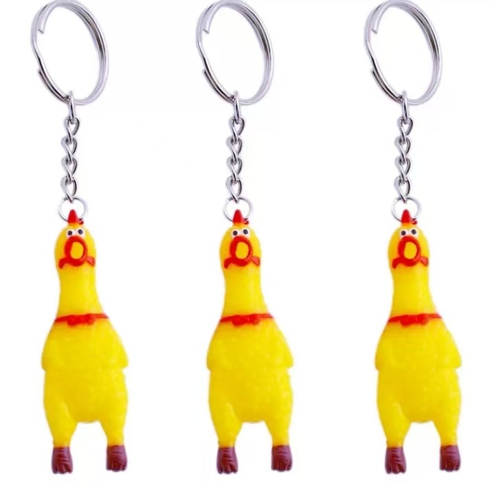 Factory Direct Sale Pet Toys Small Screaming Chicken Children's Toy Hot-Selling Keychain Pendant Gift