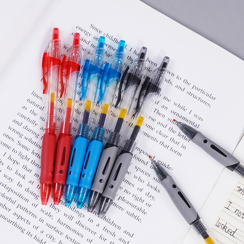 Gp1008 Press Gel Pen 0.5m Bullet Water-Based Pen Exam Special Brush Signature Pen Black Carbon Pen