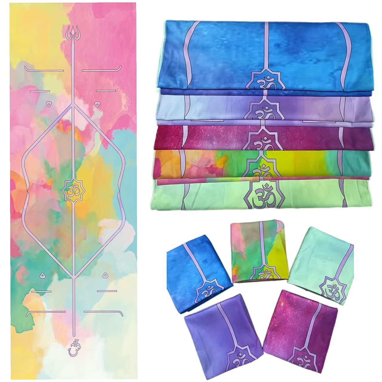 Cross-Border Double-Sided Velvet Sweat-Absorbent and Non-Slip Women's Sports Yoga Fitness Machine Washable Portable Quick-Drying Printed Sanitary Yoga Towel