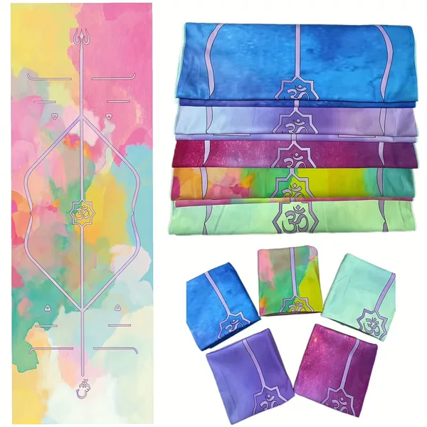 Cross-Border Double-Sided Velvet Sweat-Absorbent and Non-Slip Women's Sports Yoga Fitness Machine Washable Portable Quick-Drying Printed Sanitary Yoga Towel
