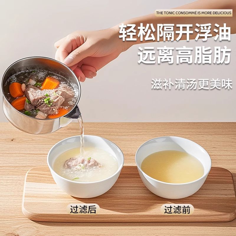 Nuevo tipo 304 acero inoxidable filtro de aceite cocina filtro de residuos de aceite herramienta mágica de fugas de aceite doméstico con cubierta tanque de aceite