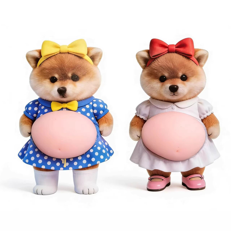Creative Big Belly Stress-Relief Anti-Collision Cat and Dog Stickers, Stress-Relief Squishy Big Belly Anti-Collision Stickers, Silicone Toys Wholesale