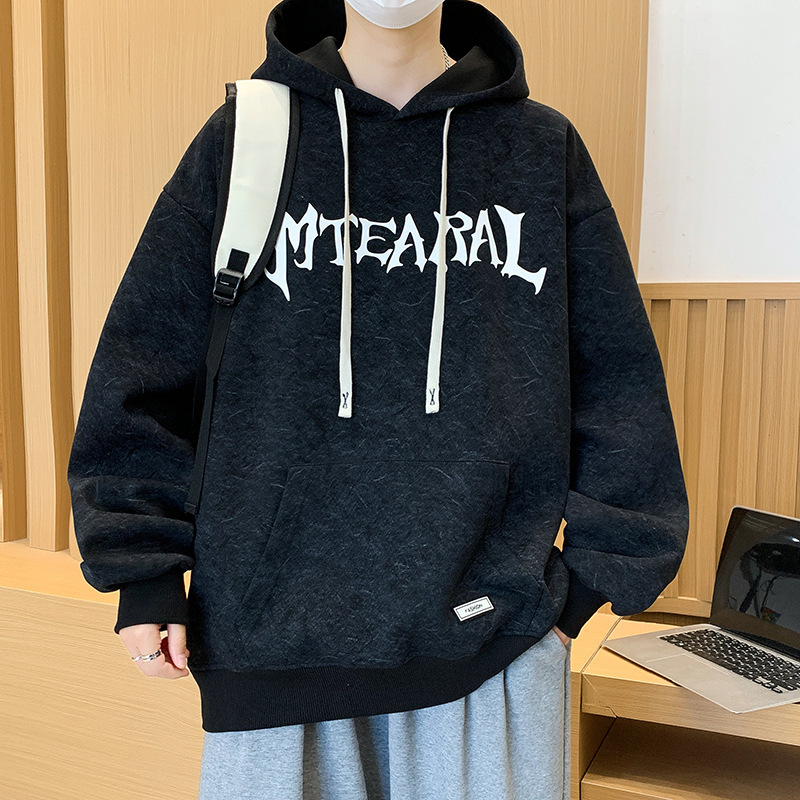 春秋季青少年连帽卫衣男孩初中高中学生潮牌帅气外套大童男装上衣|undefined