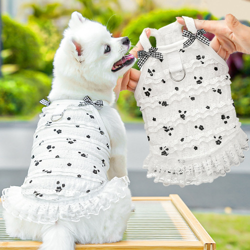 Original Dwarf Cat Spring and Autumn Layered Lace Blouse Pet Dog Clothes Dog Clothes Cat Apparel Pet Supply