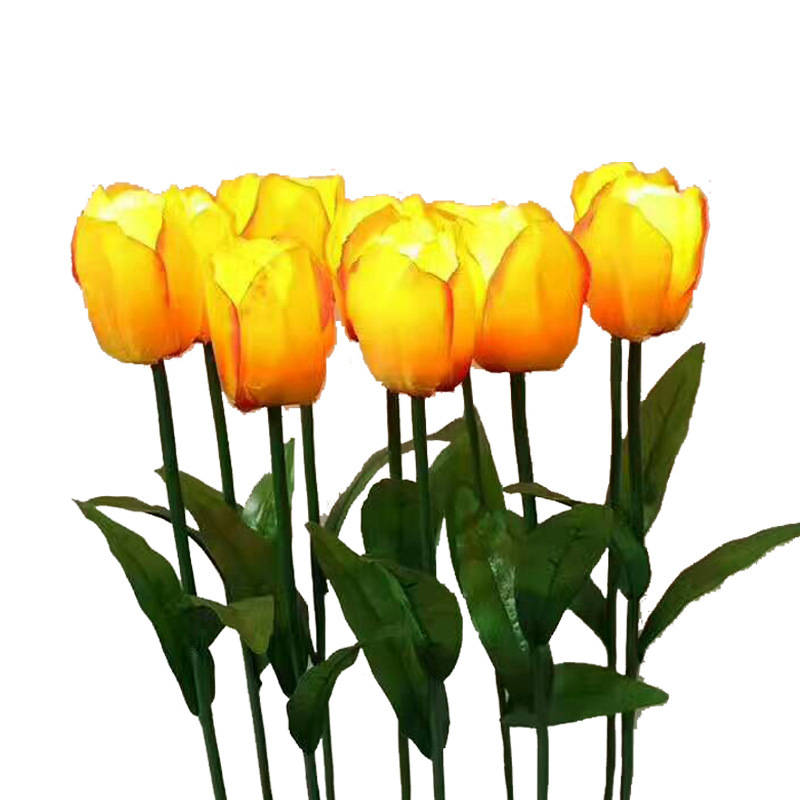 LED 바닥 꽃꽂이 튤립 잔디 램프 시뮬레이션 발광 식물 장미 바닥 램프 야외 조명 조경 램프