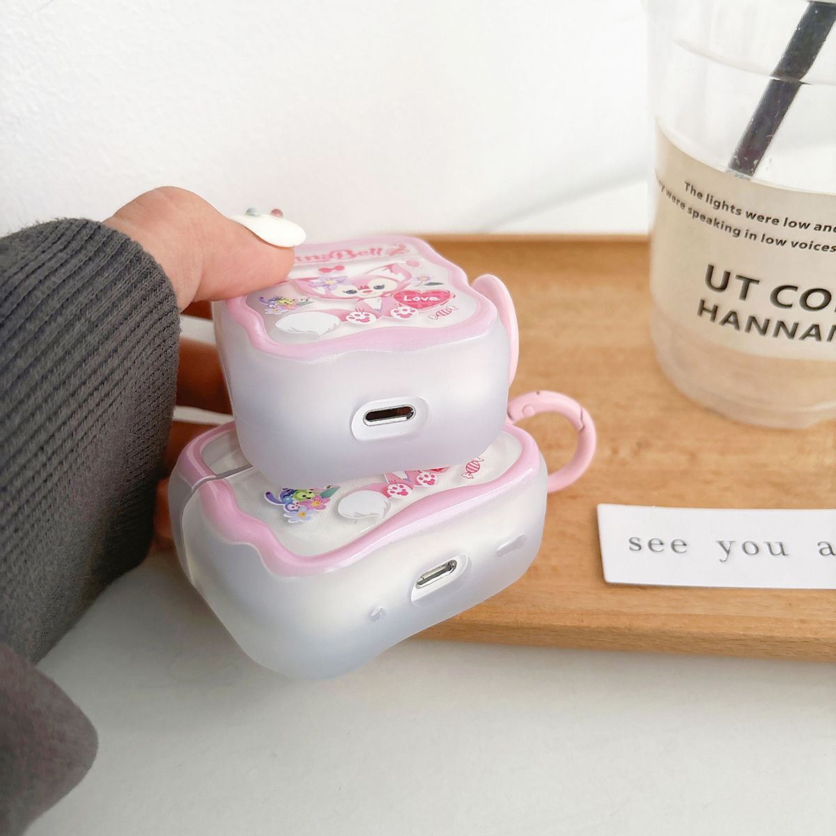 Ins adorable caricatura Bell para Apple auriculares AirPods 4 auriculares bluetooth pro3 cubierta
