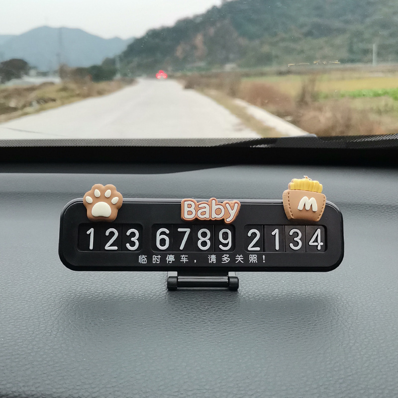 Placa de estacionamiento temporal de automóviles encantadora creativa capibara muñeca delfín muñeca muñeca tarjeta telefónica móvil